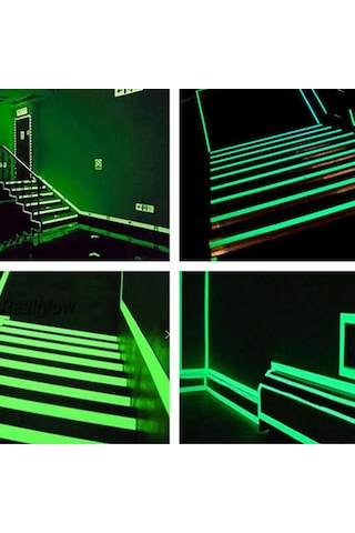 Dianziye Yeşil Işıklı Dekoratif Bant, 3m X 1cm, Tek Paket, Gece Görünürlüğü Sağlar Yeşil