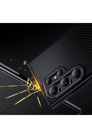 Galaxy Uyumlu S24 Kılıf Magsafe Şarj Özellikli Karbon Fiber Benks Montage Hybrid Armorpro Kevlar Kapak