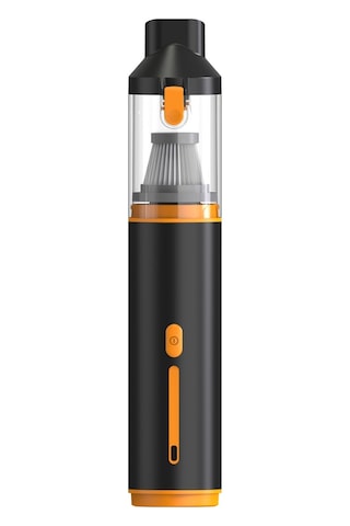 Araç İçi Küçük Yüksek Emişli Elektrikli Süpürge: Taşınabilir Şişirilebilir Çift İşlevli-siyah Turuncu