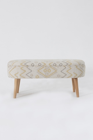 Bliss Sarı Etnik Desenli Krem Bench 40 X 100 X H 47 Cm 4282 Sarı