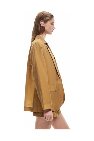 Koton Uzun Kollu Kapaklı Cep Detaylı Kruvaze Blazer Ceket Zeytin Yeşili 5sak50013ew Zeytin Yeşili