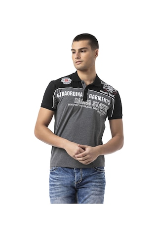 Cipo & Baxx Ct803 Erkek Polo Tişört - Regular Fit, Baskı Ve Aplikeli Anthracite Antrasit
