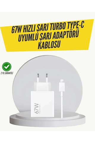 Buğz 67w Turbo Hızlı Şarj Adaptörü Ve Type-c Kablo Güvenli Şarj Teknolojisi