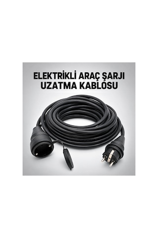 Elektrikli Araç Şarj Cihazları İçin Uzatma Kablosu 3x2.5mm %100 Tam Bakır 3 Metre