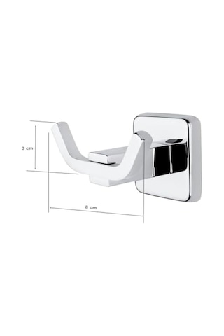 Tema Lüx Kare Plus 2 Li Askı Banyo Havlu Askısı Bornozluk Krom Diğer