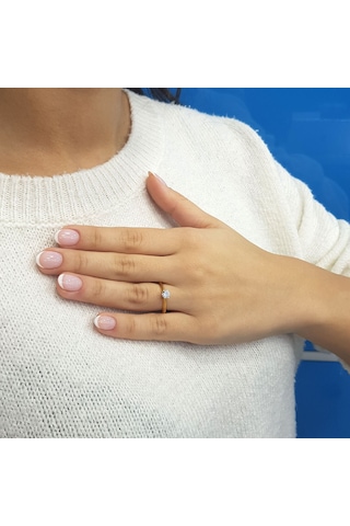 Lova F Renk 0,36 Karat Pırlanta Tektaş Yüzük - HRD Sertifikalı