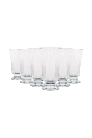6x Şeffaf 150ml Troya Cam Ayaklı Bardaklar - Bulaşık Makinesinde Yıkanabilir Mutfak Su Kokteyl Suyu Cin Şarap Visk Çok Renkli