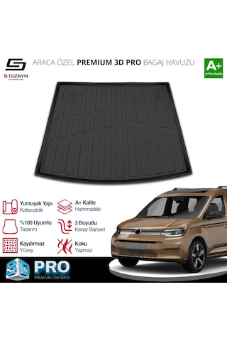 S-dizayn Vw Caddy 3d Pro Bagaj Havuzu 2020 Üzeri A+ Kalite