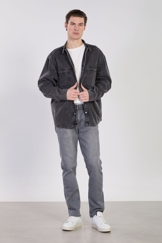 Barrels And Oıl Erkek Çift Cep Çıtçıtlı Denim Ceket - Siyah Kar Y. Siyah Kar Y.