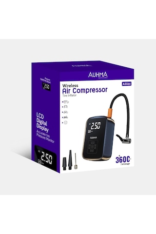 Auhma Şarjlı Dijital Göstergeli Lastik Şişirme Kompresörü A5566