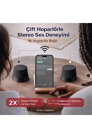 Coofbe Manyetik Magsafe İle Uyumlu Taşınabilir Şarjlı Bluetooth Hoparlör Vers.5.3 Mıknatıslı Kablosuz Speaker Ses Bombası