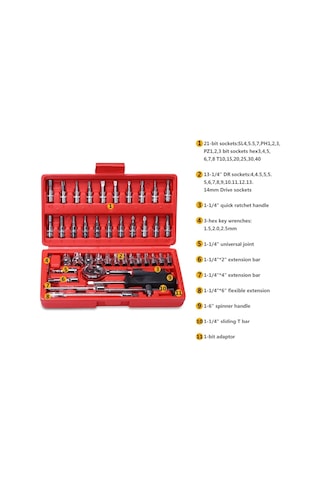 46 Parça Lokma Takımı Mini 1/4 Lokma 1 Set