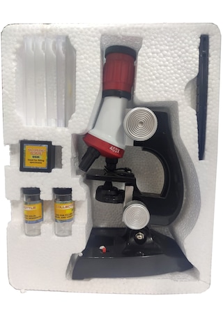 Eğitici Mikroskop Kiti Zoom Led Işıklı 100x 400x 1200x St1200x