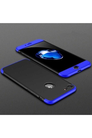 Apple Uyumlu iPhone 6 Plus Kılıf Zore Ays Kapak Siyah-Mavi