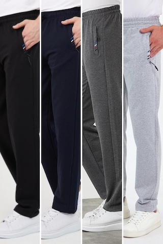 Comeor Erkek 4'lü Eşofman Altı Fermuar Cep Nakış Detaylı Düz Paça Rahar Kesim 001