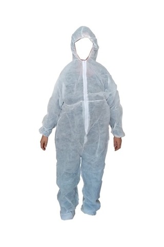 Fermuarlı Tek Kullanımlık Tela Kumaş Koruyucu Tulum 5 Adet Beyaz