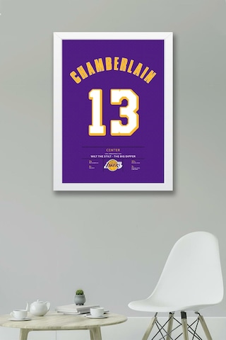 Wilt Chamberlain Forma Çerçeveli Tablo - Nba Los Angeles Lakers Jersey