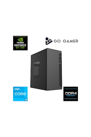 Go Gamer E52D i3-12100F 16 GB 512 GB SSD GT210 24" Free Dos Oem Paket Masaüstü Oyuncu Bilgisayarı