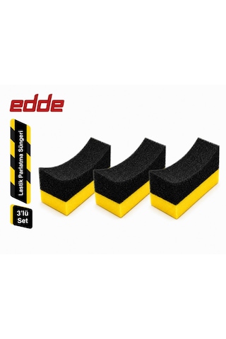 Edde Araba Araç Oto 3'lü Lastik Parlatma Süngeri Parlatıcı Sünger Oto Detailing