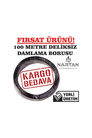 Nartan Damlama Sulama Borusu 16Mm Deliksiz ( 100 Metre ) Nartan Damlama Sulama Borusu 16Mm Deliksiz ( 100 Metre )