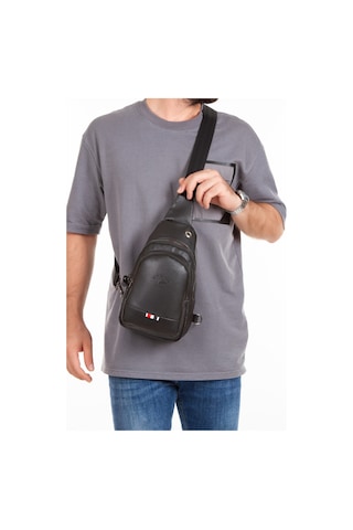 Newish Polo Erkek Bodybag Göğüs Çapraz Çanta Ve El Omuz Çantası New130 Siyah - Bronz