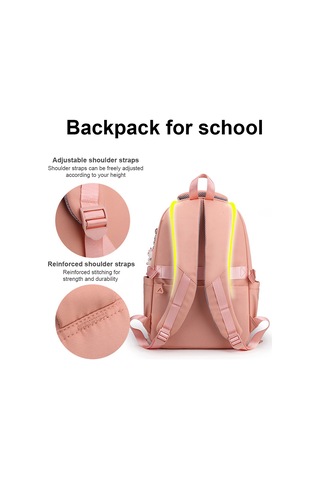 Jeemson Kadınlar İçin Su Geçirmez Nylon Sırt Çantası - 15.6" Laptop Uyumlu, Büyük Kapasite, Okul/seyahat Çantası Siyah Çok Renkli