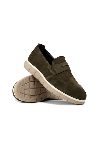 Deery Erkek Hakiki Süet Yeşil Loafer Ayakkabı - 02044mysle01