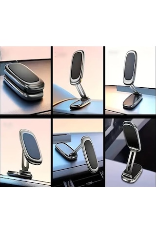 360 Derece Dönebilen Alaşımlı Metal Katlanabilir Mıknatıslı Magnetik Masaüstü Ve Araç İçi Cam Ve Göğüse Yapışabilen Kutu İçerişindeki Metal Aparatlar İle Beraber Telefon Tutucusu Ve Telefon Standı 033