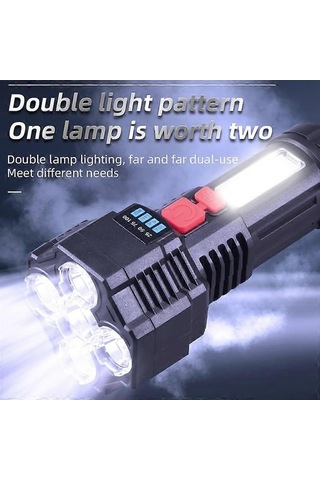 Bloomnest Çekirdekli Süper Parlak 5 Kafa Led El Feneri, 1200mah Pil, 3-5 Saat Süre, Açık Hava Ve Ev Kullanımı İçin Asorti Çok Renkli