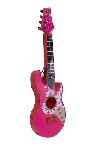Rock Gitar Oyuncak Metal Telli 45 Cm Pembe