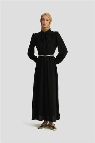 Armine Seyyar Yaka Kurdeleli Elise 25y9016 Siyah Siyah