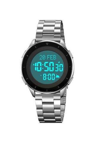 Skmeı 2300 Kıble Yönü Göstergesi Dijital Saat Işıklı Yer İşareti Fonksiyonu Elektronik Saat - Gümüş