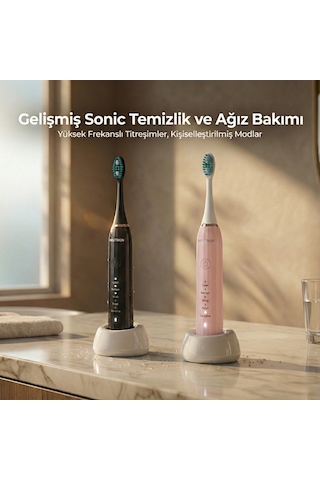 Neutron Şarjlı Sonik Diş Fırçası, Şarjlı Pembe Diş Fırçası Şarjlı