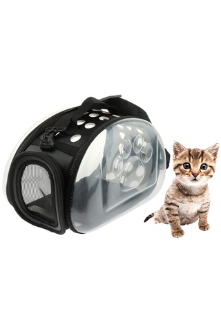 Homyl Katlanabilir Şeffaf Yavru Köpek Kedi Taşıyıcı Açık