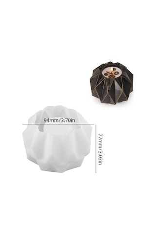 Silikon Kalıp Taş Tozu İthal Geometrik Yüzeyli Mumluk Saksı Kalıbı Epoksi Reçine Hb140-0142