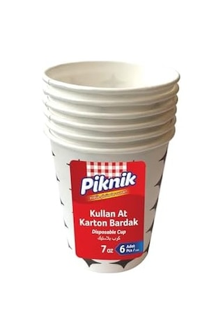 Piknik Kullan At Karton Bardak 7 Oz 6&apos Lı 1483 07 Beyaz