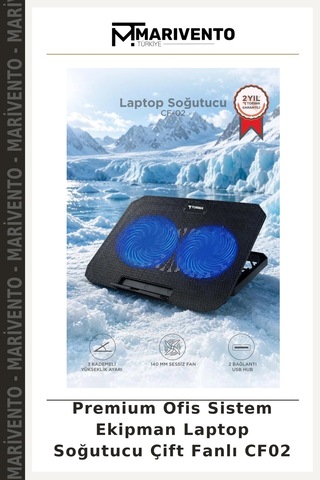Premium Ofis Sistem Ekipman Laptop Soğutucu Çift Fanlı Cf02