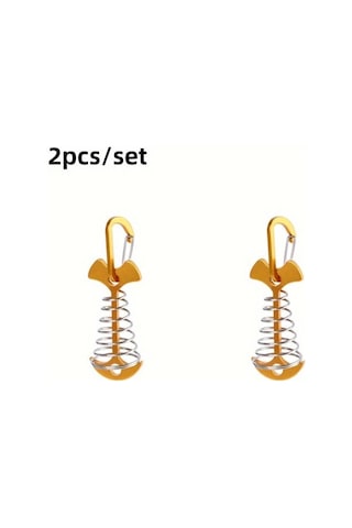 2 Adet Yay Balıksırtı Tırnak Uzatma Kamp Çadırı Tarp Rüzgara Dayanıklı Sabitleme Sistemi Tahta Güverte Şemsiye Tarzı Çadır Kazıkları Altın