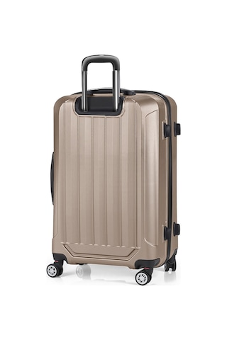 Polo&sky Spring Model Gold Renk Orta Boy Valiz Bavul Kahverengi