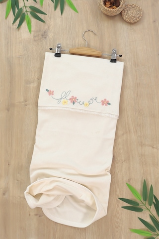 Kız Bebek Çift Katlı Pamuk Natural Penye Battaniye Stl7155 Beyaz - Fuşya