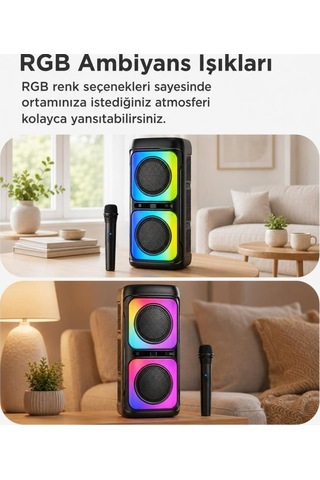 Torima KTS-2362 Bluetooth 5.0 Kablosuz Taşınabilir Mikrofonlu Hoparlör