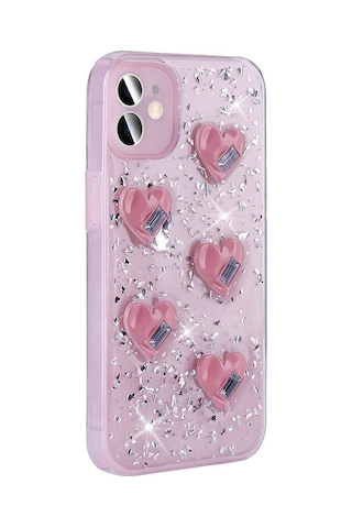 Apple Uyumlu  iPhone 15 İle Airbagli Simli Arka Yüzeyli Kapak