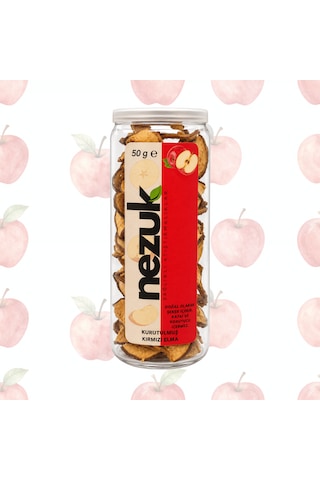 Nezuk Güneş Enerjisi İle Kurutulmuş Doğal Kırmızı Elma-pet 50 G