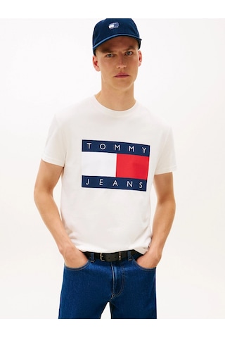 Tommy Hilfiger Tjm Normal Kesim Büyük Bayraklı Kısa Kollu Erkek Beyaz T-shirt Dm0dm22645ybh Beyaz