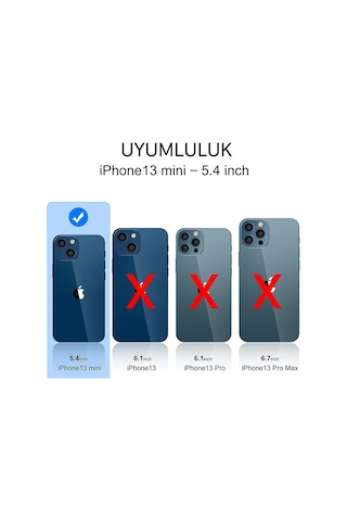 Apple Uyumlu iPhone 13 Mini Kilif 5.4 Seffaf Süper Silikon Kamera Korumali 516039661