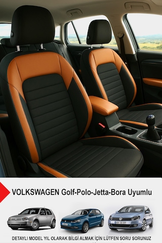 Mocha Taytüyü Oto Koltuk Kılıfı Volkswagen Bora-golf-jetta-polo Uyumlu Taba