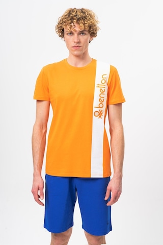Benetton Bnt-m20474-23y Erkek T-shirt BNT-M20474-R1840 Turuncu