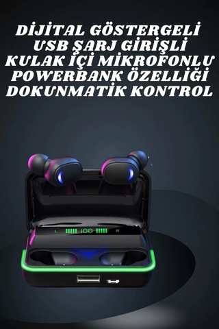 Hepsi İkili Bluetooth Kulaklık Dijital Göstergeli Uzun Pil Ömrü Yüksek Ses Kaliteli Najmaddin
