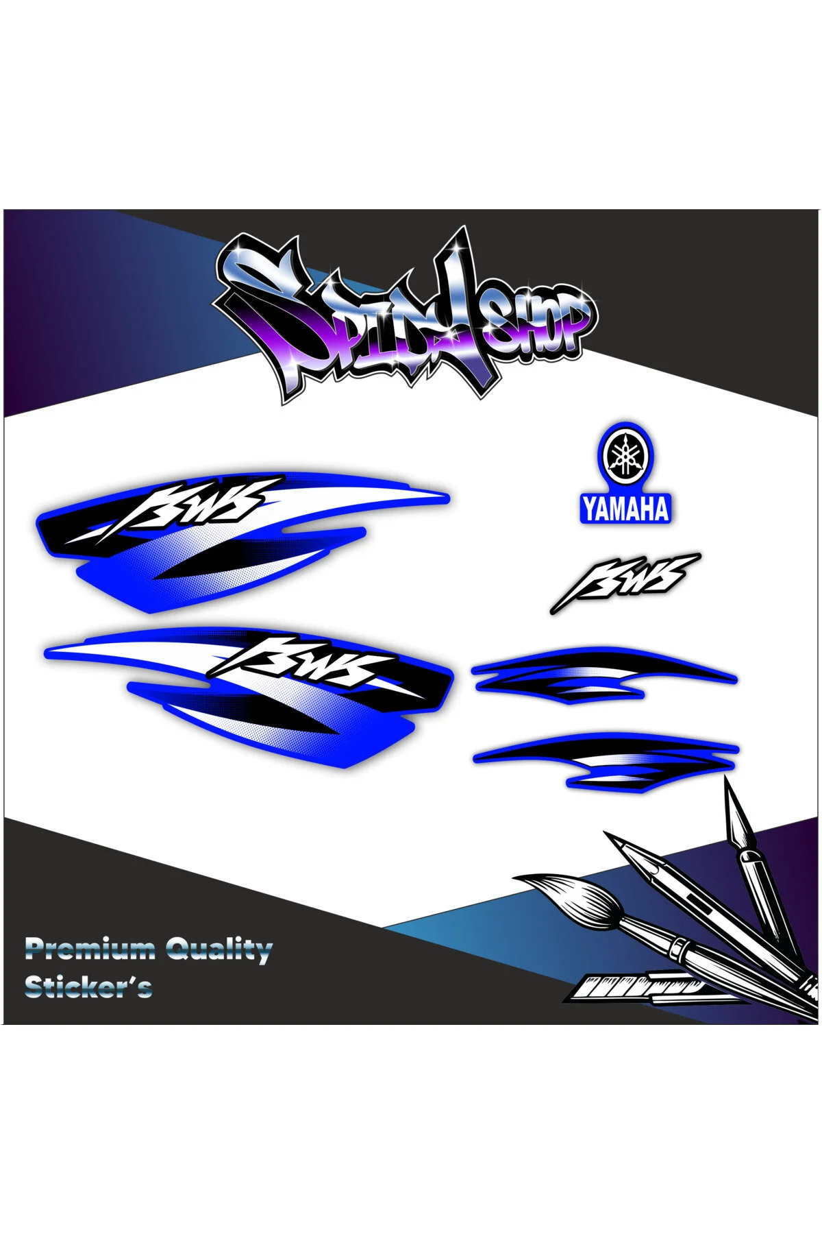 Bws 100 Sticker Set Mavi