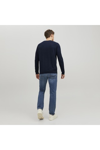 Jack & Jones Erkek Bisiklet Yaka Triko Kazak - Emil - 12208364 Çok Renkli